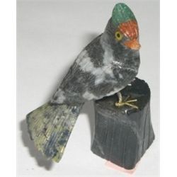 GEMSTONE BIRD!! THIS BIRD IS ALL HANCARVED MADE OF DIFFERENT GEMSTONES INCLUDING ONYX & MORE!!