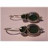 Image 1 : 4.90g Earring of Emerald in silver