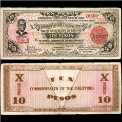 1942 WW2 Guerrilla Rebel Philippines 10P Note Iloilo (CUR-007275)