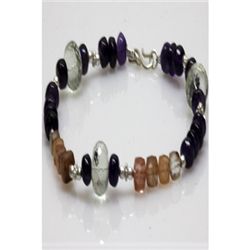 Natural 116.95ct Amethyst,Semi Precious Bracelet .925 S