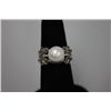 Image 1 : 20.00 CTW ANTIQUE LOOKING PEARL RING .925 STERLING SILV