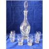 Image 2 : Vintage Decanter with 6 Cordial Glasses