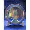 Image 1 : 8 inch Blue Carnival Glass  Commemorative Plate