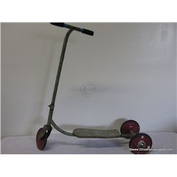 1960's 3 Wheeled Metal Push Scooter