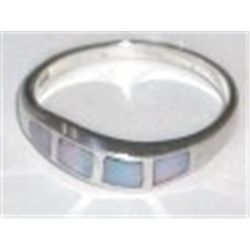 STERLING SILVER AUSTRALIAN 4 TOTAL OPAL RING STAMPED *.925* BEAUTIFUL NEW CONDITION!!
