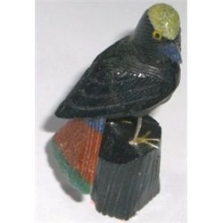 BEAUTIFUL GEMSTONE BIRD ALL HAND CARVED GEMSTONES INCLUDE ONYX/MALACHITE/SERPATINE/QUARTZ/LAPIS
