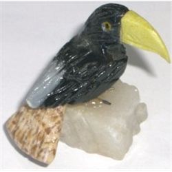 BEAUTIFUL GEMSTONE *TUCAN* ALL HAND CARVED GEMSTONES INCLUDE ONYX/MALACHITE/SERPATINE/QUARTZ/LAPIS