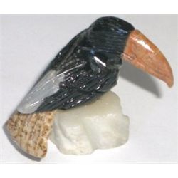 BEAUTIFUL GEMSTONE *TUCAN* ALL HAND CARVED GEMSTONES INCLUDE ONYX/MALACHITE/SERPATINE/QUARTZ/LAPIS