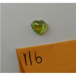 Peridot Gemstone **3D Heart Shaped Cut**  .75 carat  Beautiful!