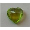 Image 2 : Peridot Gemstone **3D Heart Shaped Cut**  .75 carat  Beautiful!