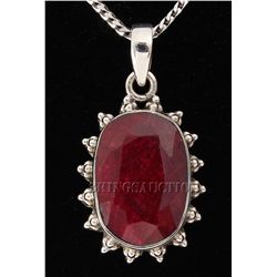 RUBY CORRUNDUM 34.61CTW STERLING SILVER PENDANT