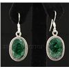 Image 1 : EMERALD BERYL 32.41CTW SILVER HOOK EARRING