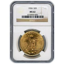 Certified $20 St Gaudens MS62 (Dates Our Choice)