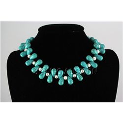 556.79CTW 16  BLUEGREEN FRESHWATER PEARL WITH TURQUISE