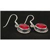 Image 2 : RUBY CORRUNDUM 28.85CTW SILVER HOOK EARRING