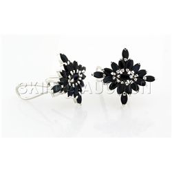 Natural Sapphire 33.13CTW Marquise Cluster Earring