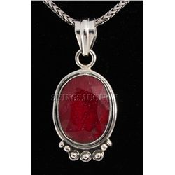 RUBY CORRUNDUM 33.23CTW STERLING SILVER PENDANT