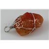 Image 1 : Natural 101.75ctw Uncut Carnelian Silver Pendant