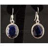 Image 1 : SAPPHIRE CORRUNDUM 37.63CTW SILVER HOOK EARRING
