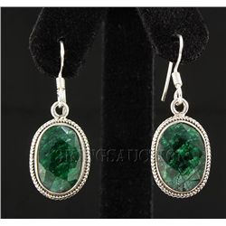 EMERALD BERYL 39.27CTW SILVER HOOK EARRING