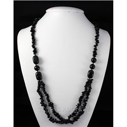 Chunky 433.46ctw Black Onyx Beads Necklace