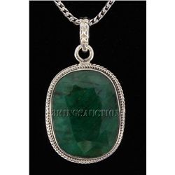 EMERALD BERYL 51.08CTW STERLING SILVER PENDANT