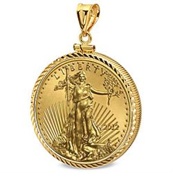 2012 1/2 oz Gold Eagle Pendant (Diamond-ScrewTop Bezel)