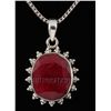 Image 1 : RUBY CORRUNDUM 36.42CTW STERLING SILVER PENDANT