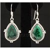 Image 1 : EMERALD BERYL 40.03CTW SILVER HOOK EARRING