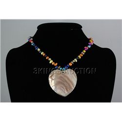 166.43CTW 18  MULTICOLOR FRESHWATER CAPIZ PENDANT/MOTHE