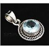 1.55CT Round Blue Topaz Antique Desing .925 Pendant 1.8