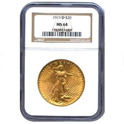 Certified $20 St Gaudens MS64 (Dates Our Choice)