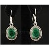 Image 1 : EMERALD BERYL 27.07CTW SILVER HOOK EARRING