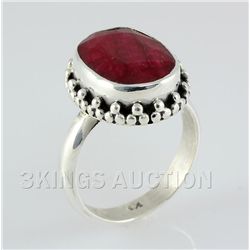 RUBY CORRUNDUM 27.44CTW STERLING SILVER RING