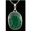 Image 1 : EMERALD BERYL 67.26CTW STERLING SILVER PENDANT