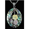 Image 1 : 13.48GRAMS MOTHER OF PEARL RAINBOW OVAL PENDANT