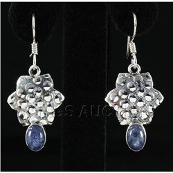 1.70CT Cabochon Tanzanite Dangling .925 Earring 4.06g