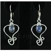 Image 1 : Cabochon Tanzanite 17.53ctw Dangling Hook .925 Earring