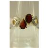Image 1 : 23.00 ctw 14K  Gold Plated silver Garnet Ring