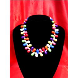 600 CTW 16 INCH MULTICOLOR TURQUISE NECKLACE