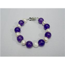 125CTW PHILIPPINE PEARL AND AMETHYST BRACELET