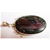 Image 1 : Natural Semi Precious Oval .925 Sterling Silver Pendant