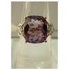 Image 1 : 19.85 ctw14K Gold Plated silver amethyst Ring