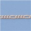 Image 2 : Genuine 16" 14k  Gold-Yellow 3.0mm Rhod Figaro Chain
