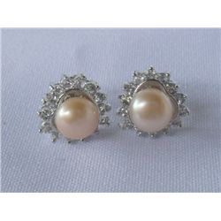 HEART CZ PEACH PEARL SILVER