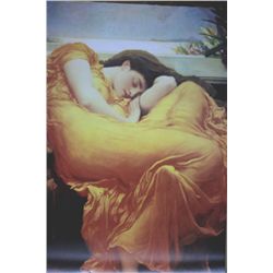 Woman curled up in a chair sleeping