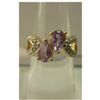 Image 1 : 21.45 ctw 14K Gold Plated silver amethyst Ring