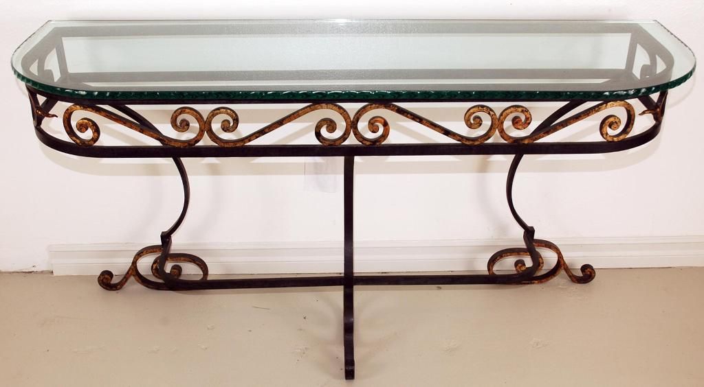 Vintage Wrought Iron Console Table