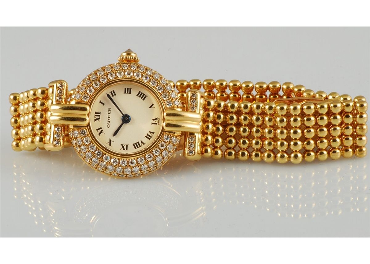 Ladies Vintage 18k And Diamond Cartier Watch