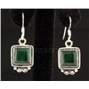 Image 1 : EMERALD BERYL 32.85CTW SILVER HOOK EARRING